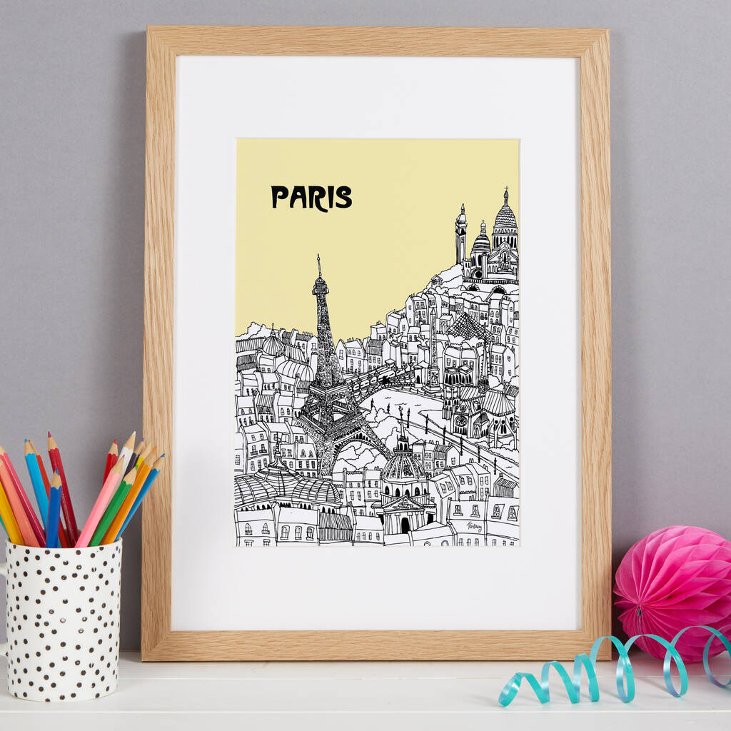 Personalised Paris Print By Tessa Galloway Illustration