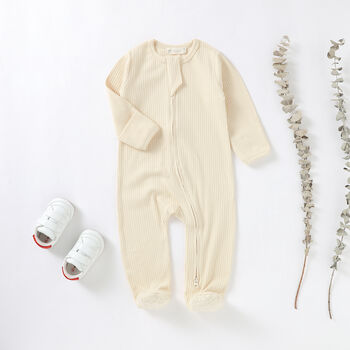 Tiny Alpaca Organic Cotton Baby Sleepsuit, 7 of 9