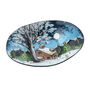 Christmas Cabin Glass Large Oval Bowl, thumbnail 1 of 3