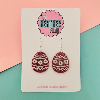 Easter Egg Glitter Earrings, 2 of 3