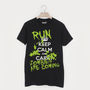 Keep Calm Run Zombies Men’s Halloween T Shirt, thumbnail 2 of 2