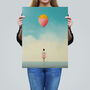 Party For One Girl With Balloon Simple Wall Art Print, thumbnail 2 of 6
