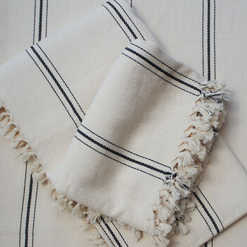 Personaliesd Handloomed Striped Blanket, 7 of 7