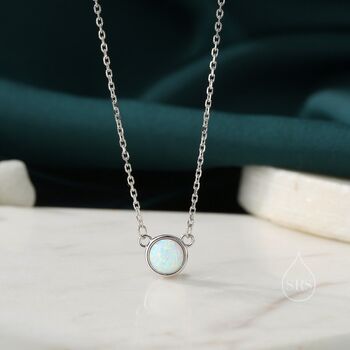 Cosmic Opal Dainty Coin Pendant Necklace, 5 of 12