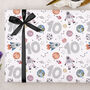 Three Sheets Of Children's 10th Birthday Space Wrapping Paper, thumbnail 2 of 2