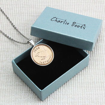 Personalised 70th Birthday Farthing Necklace, 8 of 10