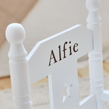 Personalised White Star Children's Rocking Chair 18m+, 2 of 3