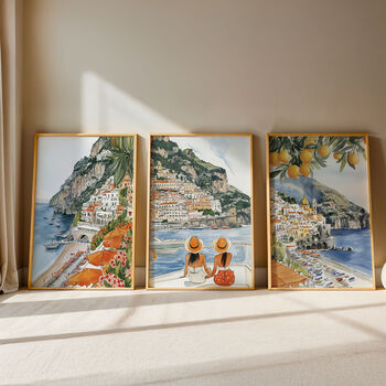 Set Of Three Amalfi Art Prints, 6 of 8