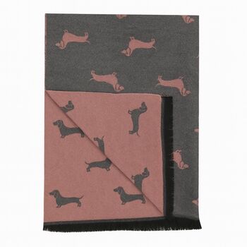 Sausage Dog Print Winter Scarf, 3 of 6
