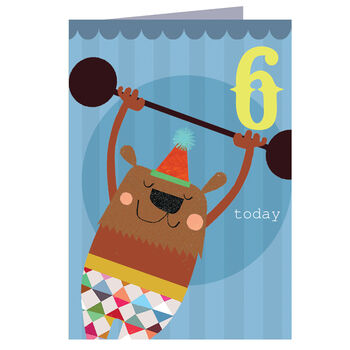 Bear 6th Birthday Card, 2 of 3