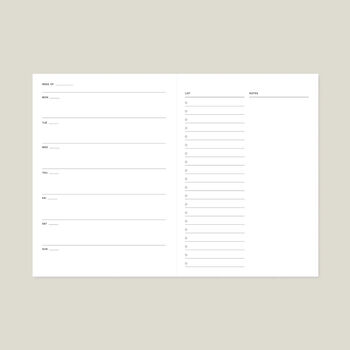 Weekly Planner, A5, Undated In Abstract Black And Cream, 7 of 9