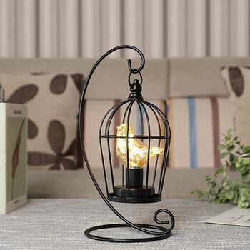 Birdcage Decorative Lamp Battery Operated Cordless, 3 of 10