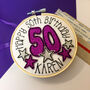 Personalised 50th Birthday Sparkle Embroidered Card, thumbnail 3 of 6