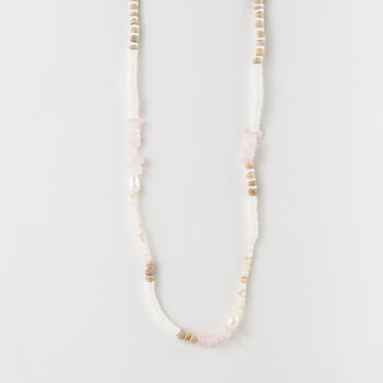 'Love Is Here' Natural Stone, Pearl And Shell Necklace, 6 of 10