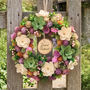 Personalised Alnwick Pink Green Floral Wreath, thumbnail 1 of 9