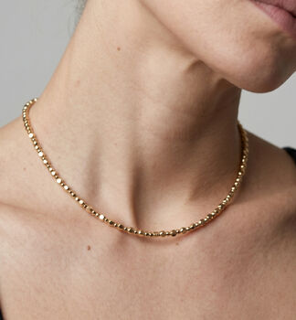 Shikaku 18 K Gold Plated Small Bead Necklace, 5 of 5