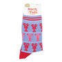 Fair Isle Lobster Bamboo Ankle Socks Women's Blue Red, thumbnail 3 of 3