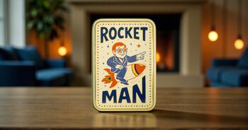 Match Tin Storage Box Candle Home Accessory Matches Funny Music Gift | Rocket Man, 5 of 6