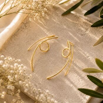 Sterling Silver Loop Drop Earrings, 6 of 8