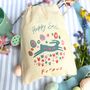 Personalised Boys Easter Gift Bag With Seeds: Blue Scandi Folk Rabbit, thumbnail 3 of 5