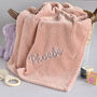 Personalised Dusty Pink Honeycomb Baby Blanket, thumbnail 1 of 9