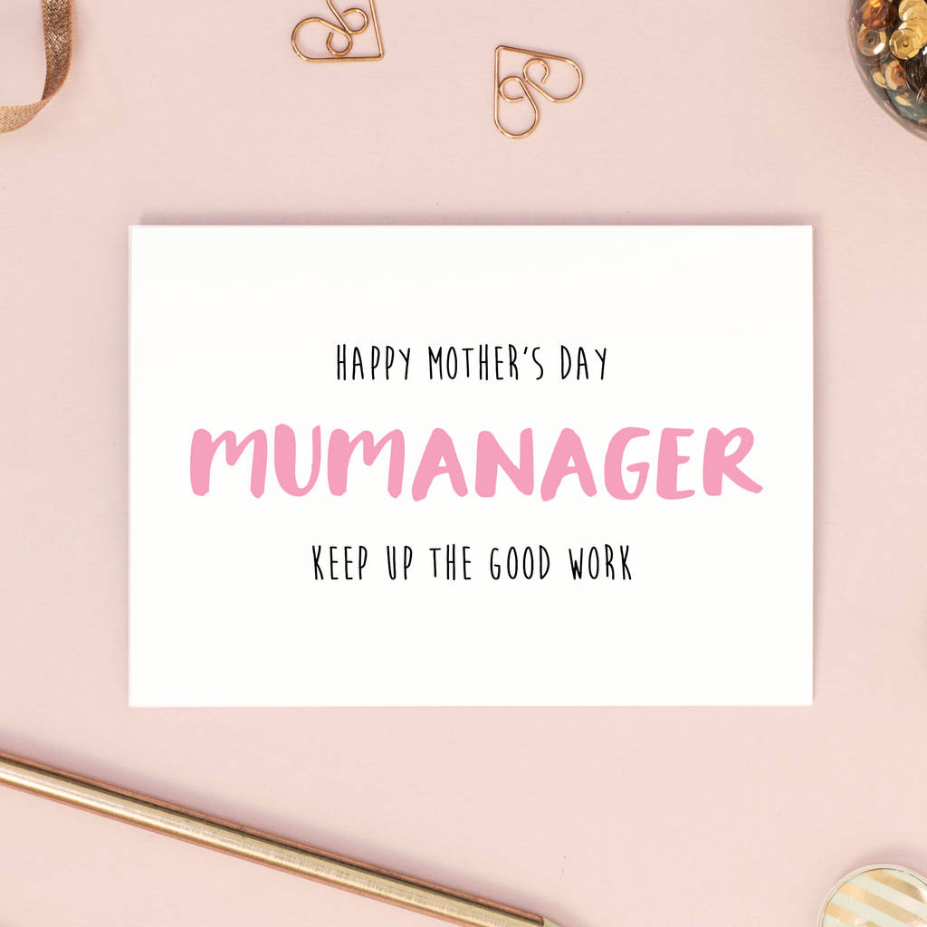 Mumanager Mother's Day Card By Oops a doodle