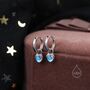 Moonstone Heart Dangle Huggie Hoop Earrings, thumbnail 4 of 10