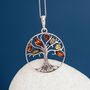 Personalised Oxidised Sterling Silver Baltic Amber Tree Of Life Necklace, thumbnail 1 of 10