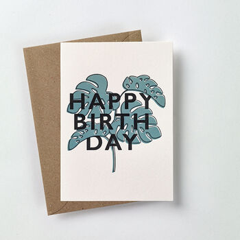 'Happy Birthday' Palm Letterpress Card, 2 of 3