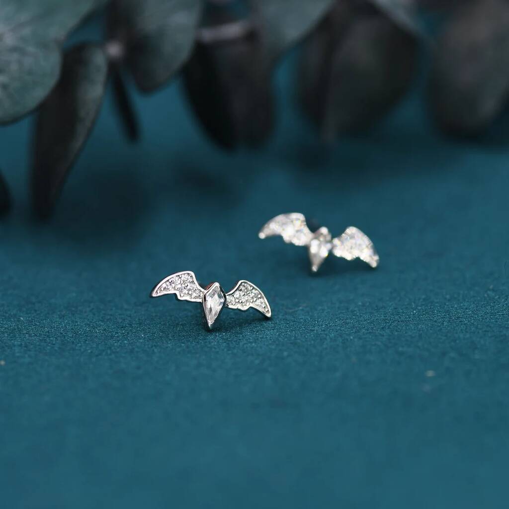 Bat Long popular Elegant Sterling Silver Earrings