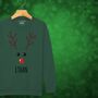 Rudolph The Reindeer Personalised Kids Sweatshirt Christmas Jumper, thumbnail 7 of 12