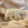 Luxury Irish Linen Festive Polar Bear Christmas Tree Decoration, thumbnail 1 of 6