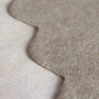 Pure Cashmere Scalloped Edge Baby Blanket In Soft Beige, thumbnail 4 of 8