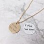 Gold Vermeil Plated Actual Handwriting Phrase Necklace, thumbnail 1 of 7
