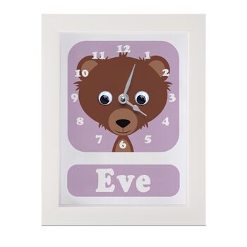 Personalised Childrens Bear Clock, 8 of 10