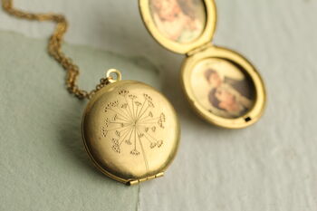Engraved Dandelion Locket Necklace, 9 of 10