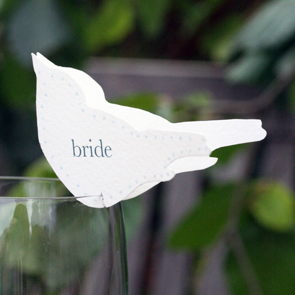 Wedding Bird Place Setting For Wine Glasses, 1 of 6