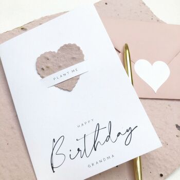 Plantable Seed Paper Heart Birthday Card, 2 of 10
