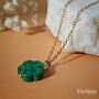 Myanmar Jade Flower Pendant Necklace, thumbnail 4 of 5