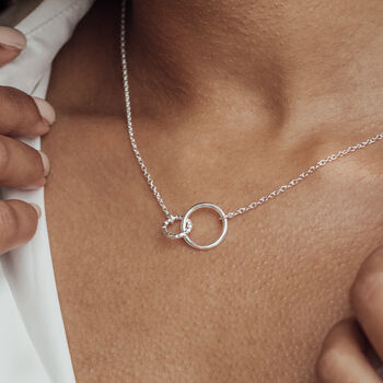 Sterling Silver Eternity Circle Necklace, 3 of 11