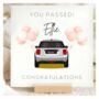 You Passed Driving Test Card Congratulations Personalised Pink Or Blue Balloons Male Female Boy Girl Design, thumbnail 1 of 2
