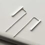 Sterling Silver Tiny Bar Threader Earrings, thumbnail 1 of 6