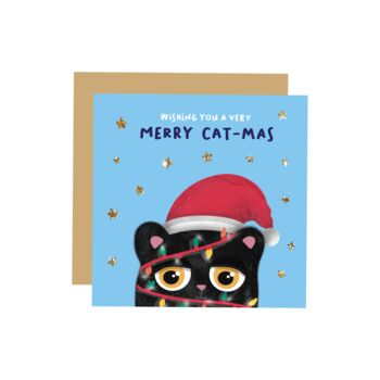 4pk Cute Cat Christmas Cards, 2 of 5