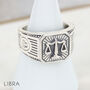 Mens Personalised Sterling Silver Zodiac Ring, thumbnail 8 of 12