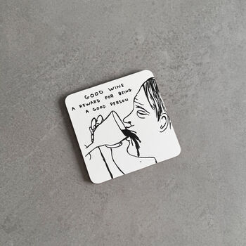 Good Wine Coaster – David Shrigley Gift For Wine Lovers – Singles' Day, 3 of 5