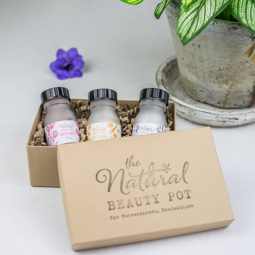 Miniature Aromatherapy Bath Salts Gift Set By The Natural Beauty Pot