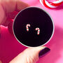 Silver Christmas Earrings, Candy Cane Studs In A Tin, thumbnail 2 of 9