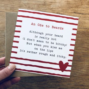 Funny Beard Poem Card By Bespoke Verse | notonthehighstreet.com