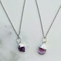 February Birthstone Necklace, Amethyst, Silver Plated, thumbnail 1 of 8