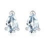 Genuine Swiss Blue Topaz Crystal Droplet Stud Earrings In Sterling Silver, thumbnail 7 of 12